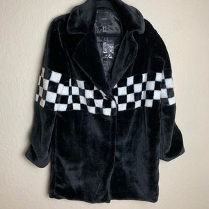 Black and White Checker Coat